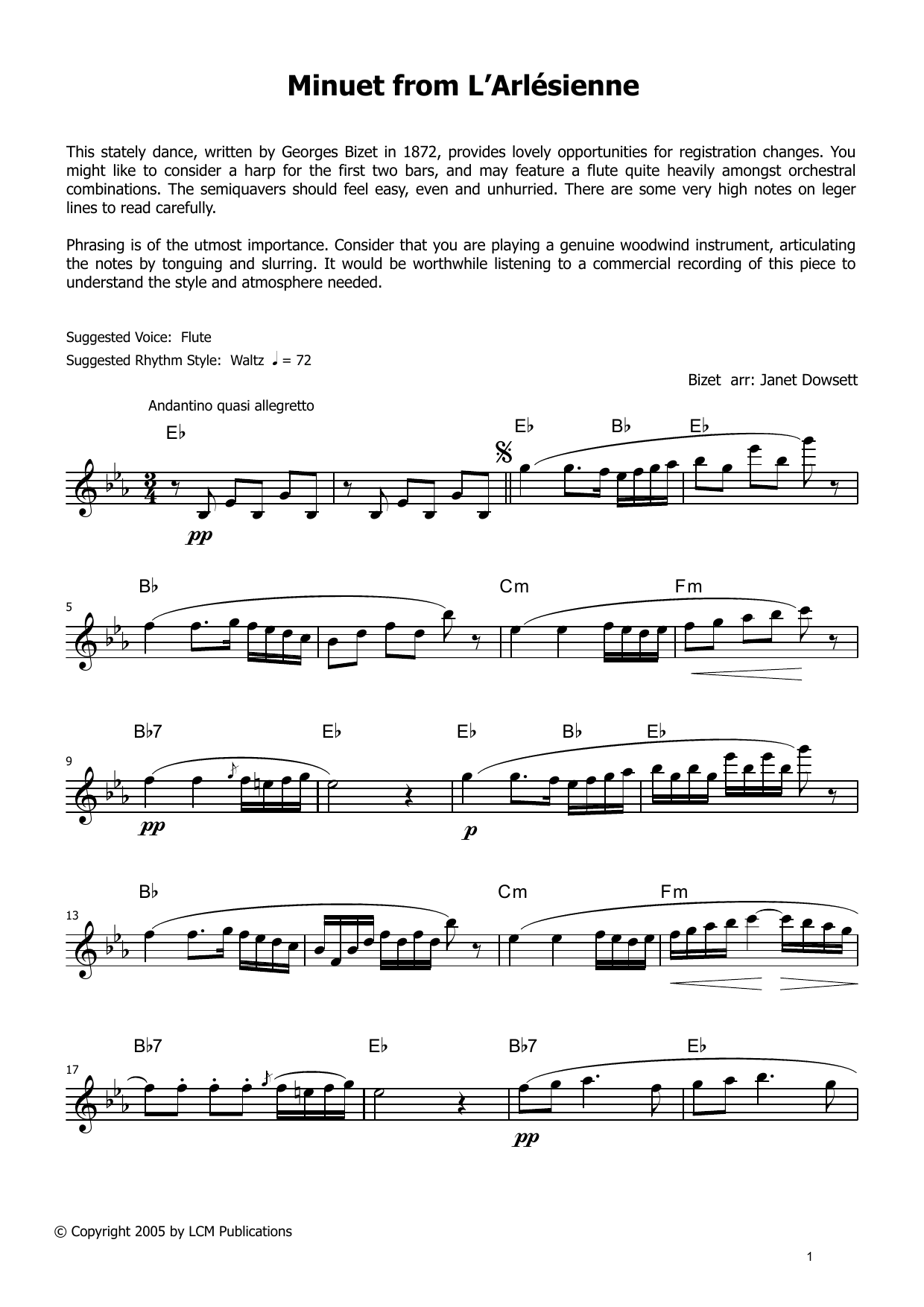 Produktgalerie: Seite 1 von 1 Minuet From L'Arlesienne (from LCME Electronic Keyboard Grade 6 List B), Georges Bizet, Klavier