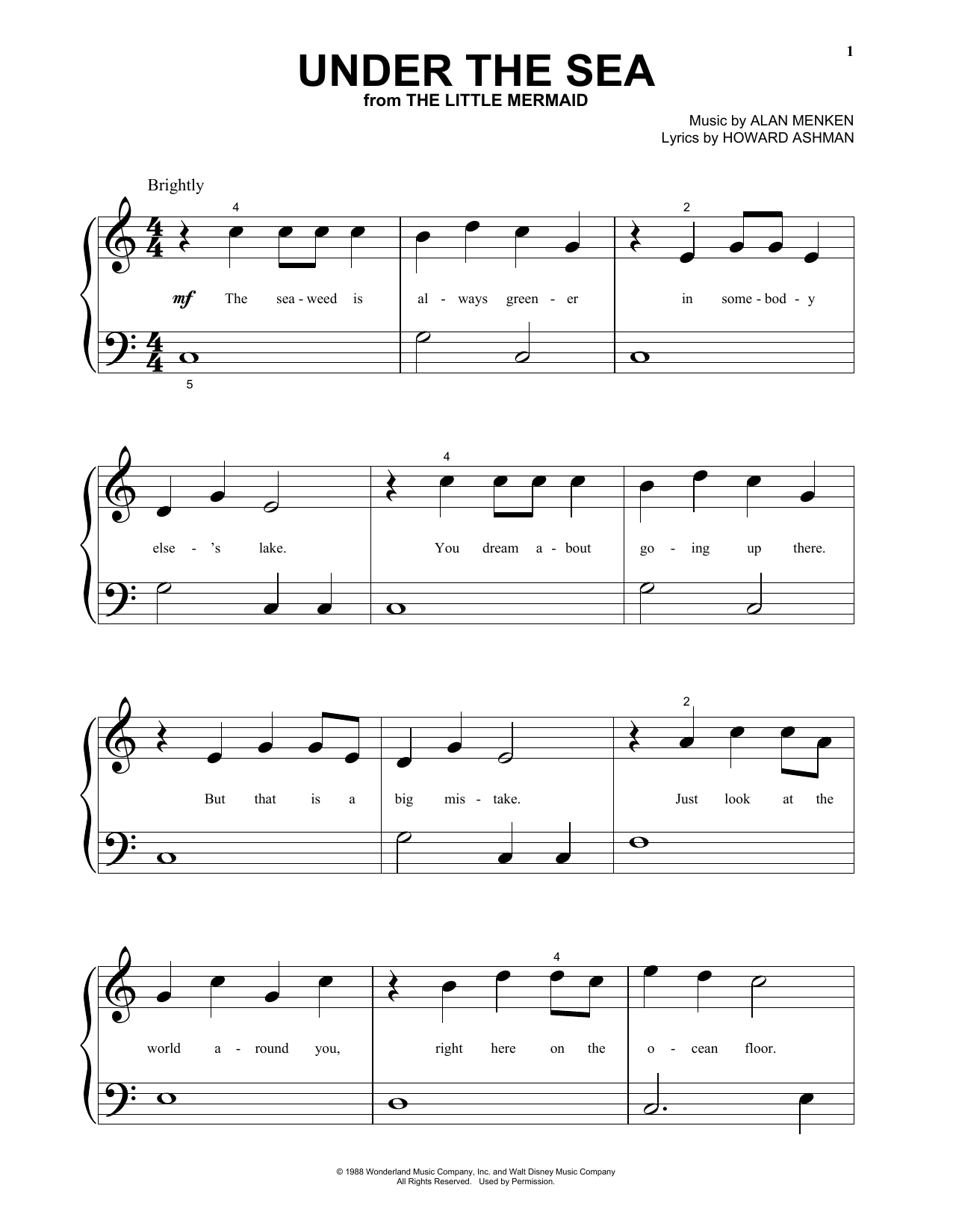 Product picture to:  Under The Sea (from The Little Mermaid) - Alan Menken