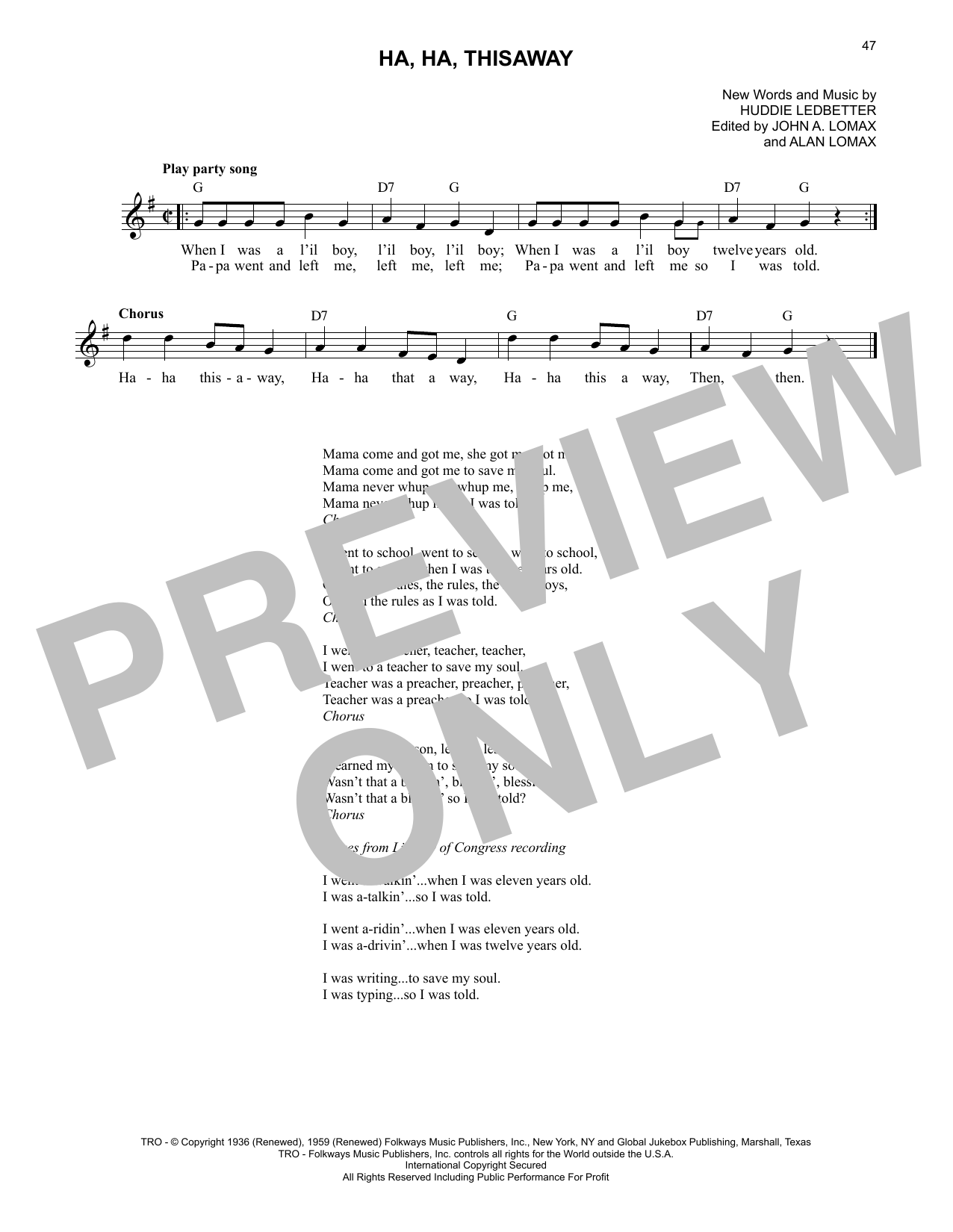 Produktgalerie: Seite 1 von 1 Ha, Ha, Thisaway, Lead Belly, Melodieinstrument