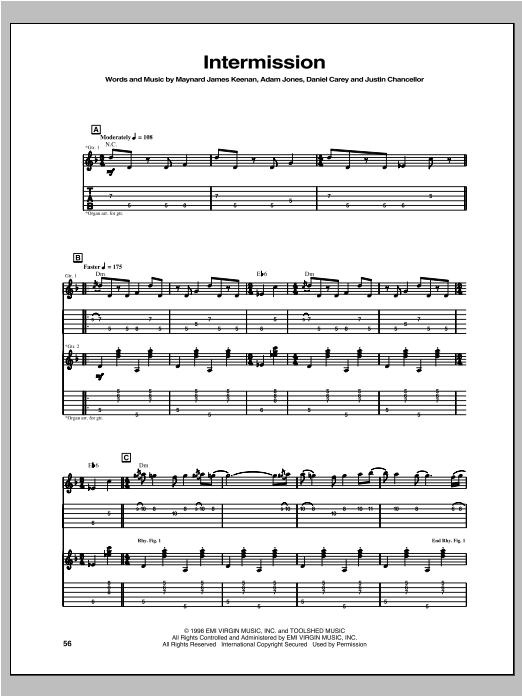Produktgalerie: Seite 1 von 1 Intermission, Tool, Gitarre