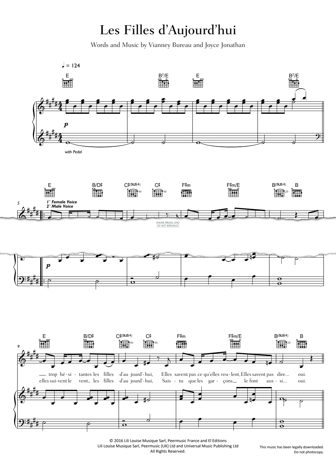 Produktgalerie: Seite 1 von 1 Les filles d’aujourd’hui, Vianney, Gesang, Gitarre, Klavier