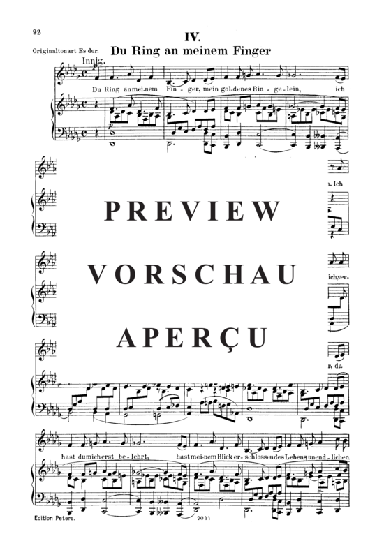 Product gallery: Page 2 of 3 Du ring an meinem finger, Op.42 No.4, , Low Voice and Piano