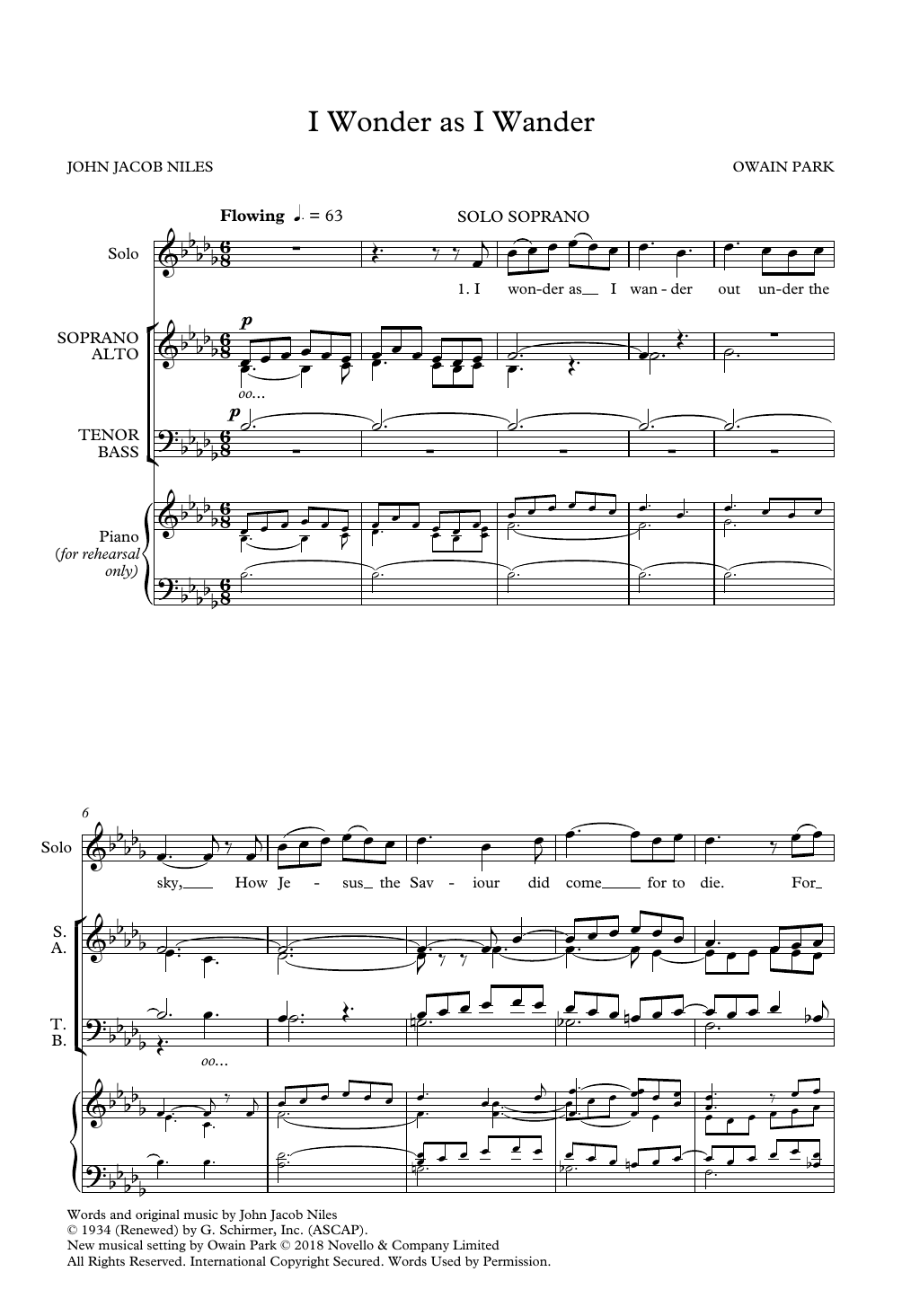 Produktbild zu:  I Wonder as I Wander - Owain Park