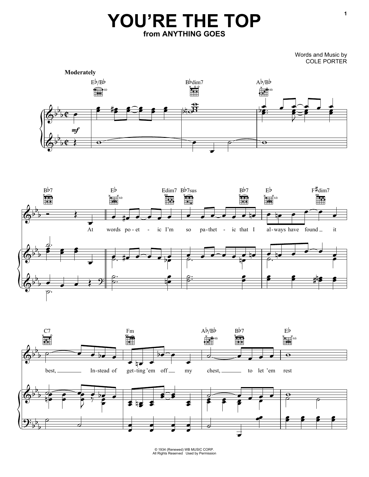 Product gallery: Page 1 of 1 You're The Top, Cole Porter