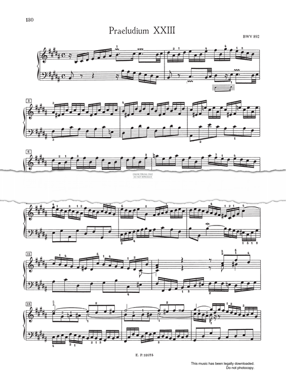Produktbild zu: Prelude And Fugue No.23 in B major, BWV 892 (from 'The Well-Tempered Klavier Book II')