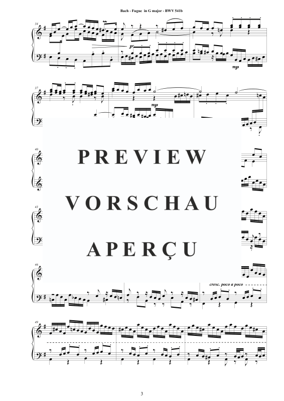 Produktgalerie: Seite 4 von 7 Fuge in G-Dur BWV 541b - Piano Version, , Klavier Solo