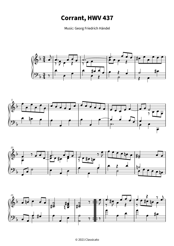 Produktbild zu: Corrant - Suite No. 4 in D Minor HWV 437Georg Friedrich Händel