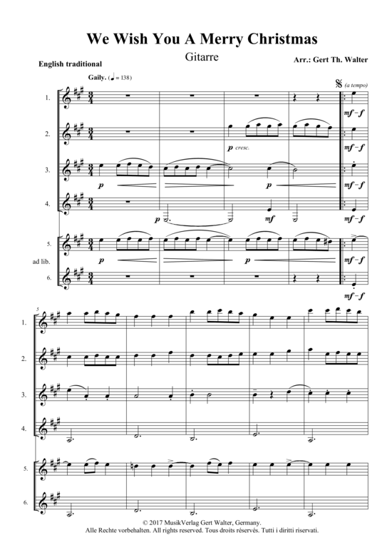 Produktbild zu: We Wish You A Merry Christmas Traditional