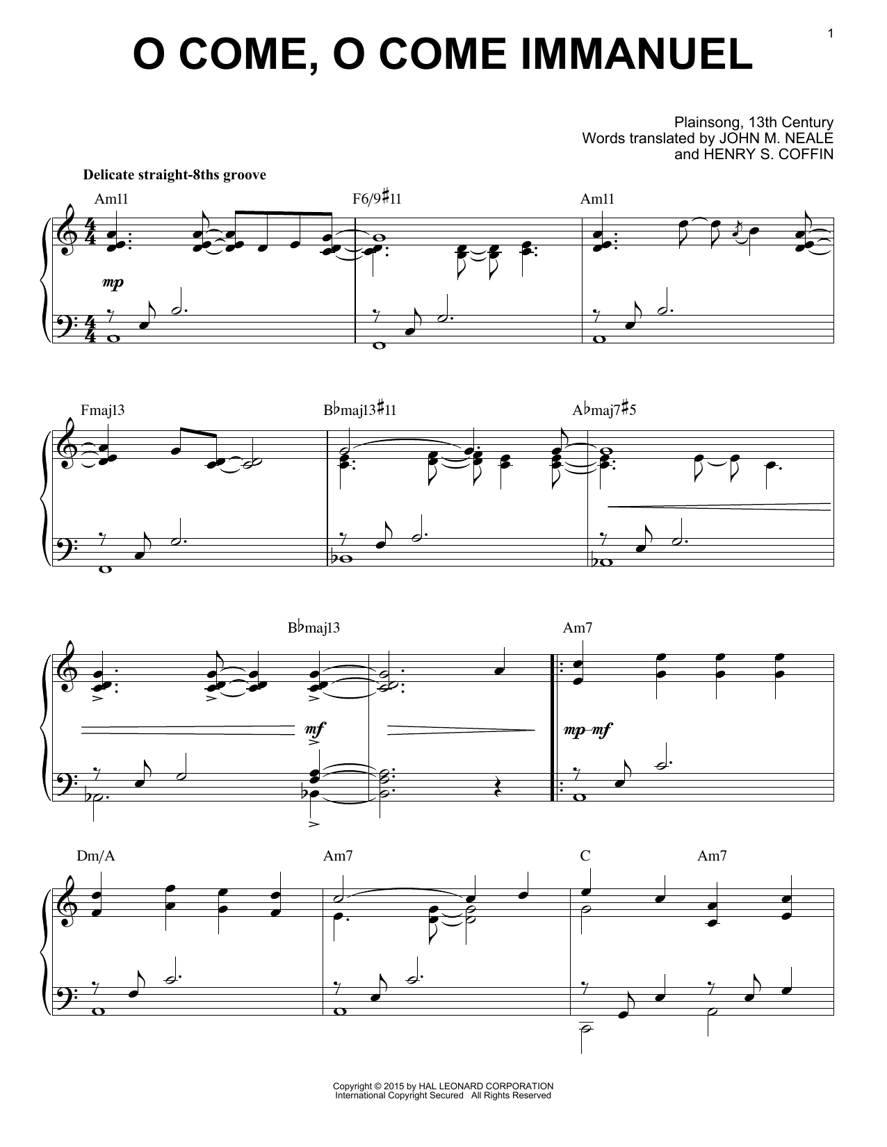 Product picture to: O Come, O Come Immanuel [Jazz version] (arr. Brent Edstrom)