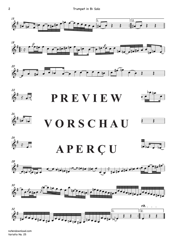 Produktgalerie: Seite 7 von 9 Variatio Nr. 25 (Goldberg-Variationen) , ,  (Trompete in B + Klavier/Orgel)