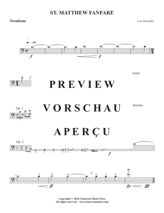Produktgalerie: Seite 10 von 11 St. Matthew Fanfare , , (Blechbläser Quintett)