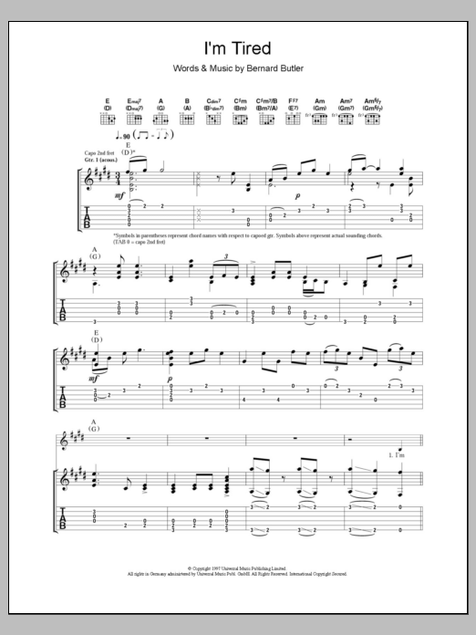Produktgalerie: Seite 1 von 1 I'm Tired, Bernard Butler, Gitarre