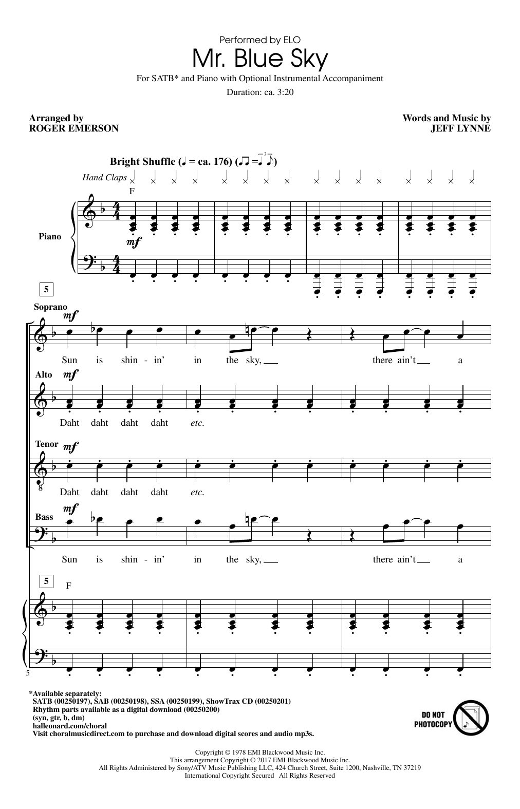 Produktgalerie: Seite 1 von 1 Mr. Blue Sky, Roger Emerson, Chor