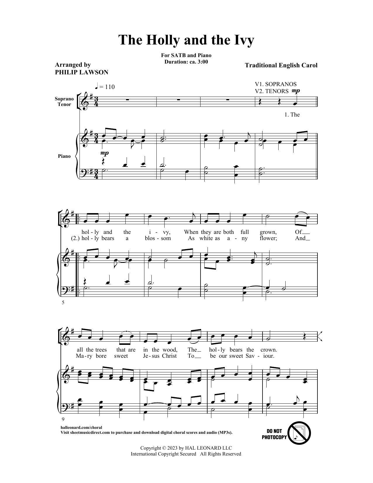 Product picture to: The Holly And The Ivy (arr. Philip Lawson)
