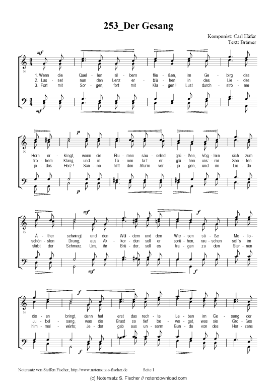 Product picture to: Der Gesang  Carl Häfer / Brämer 