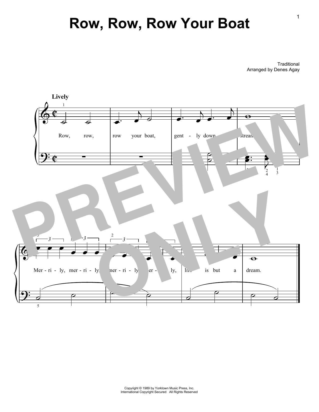 Product picture to: Row, Row, Row Your Boat (arr. Denes Agay)