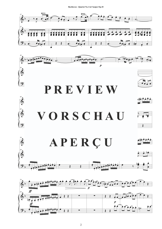Produktgalerie: Seite 3 von 11 Quartet No.1 in F major Op.18 for Flute and Piano - Score and Part, , Querflöte und Klavier