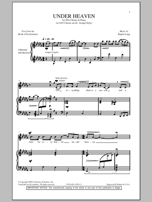 Produktgalerie: Seite 1 von 1 Under Heaven, Rupert Lang, Chor