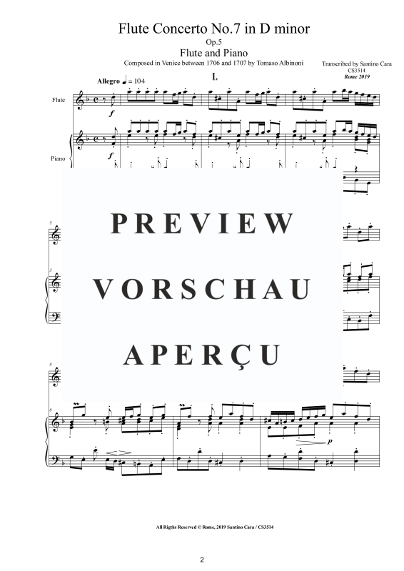 Product gallery: Page 3 of 11 Flute Concerto No.7 in D-Moll Op.5, , Flute and Piano/Harpsichord