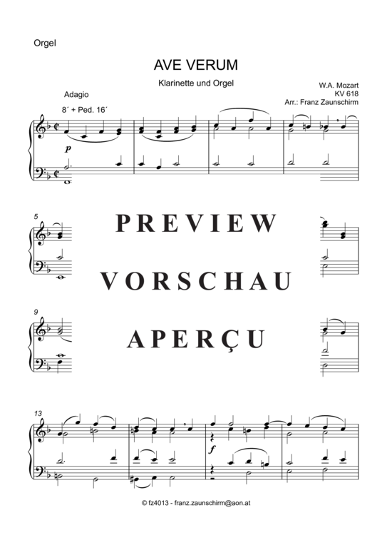 Product gallery: Page 6 of 8 Ave verum , , (clarinet in Bb + piano)