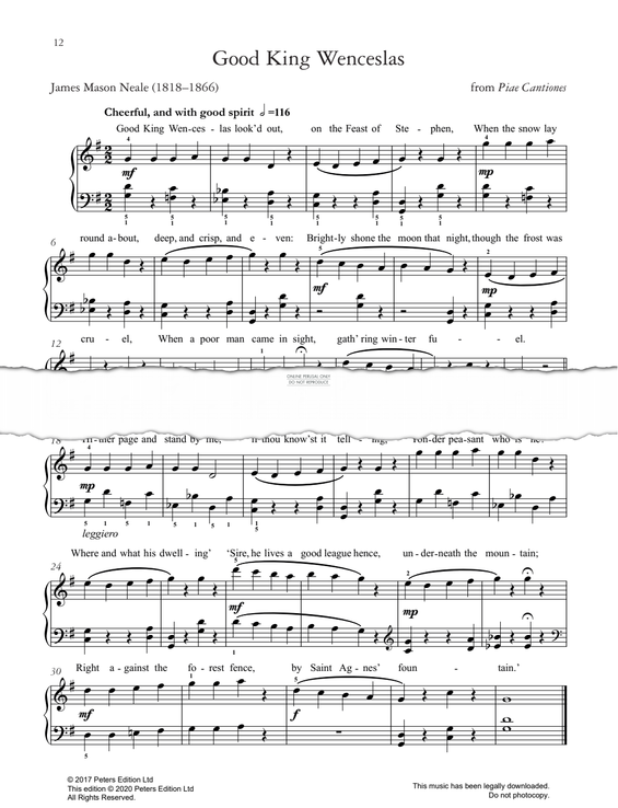 Produktgalerie: Seite 1 von 1 Good King Wenceslas, Piae Cantiones, Gesang, Klavier