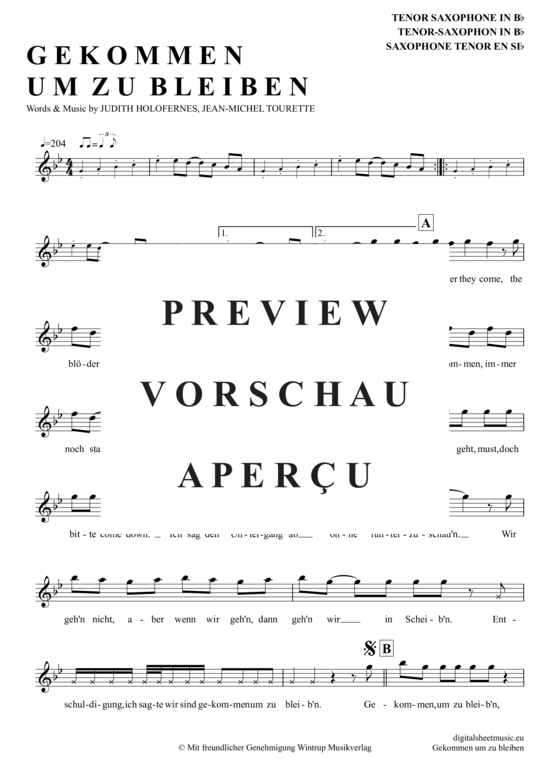 Product gallery: Page 2 of 5 Gekommen Um Zu Bleiben , Helden, Wir Sind, Tenor Saxophone