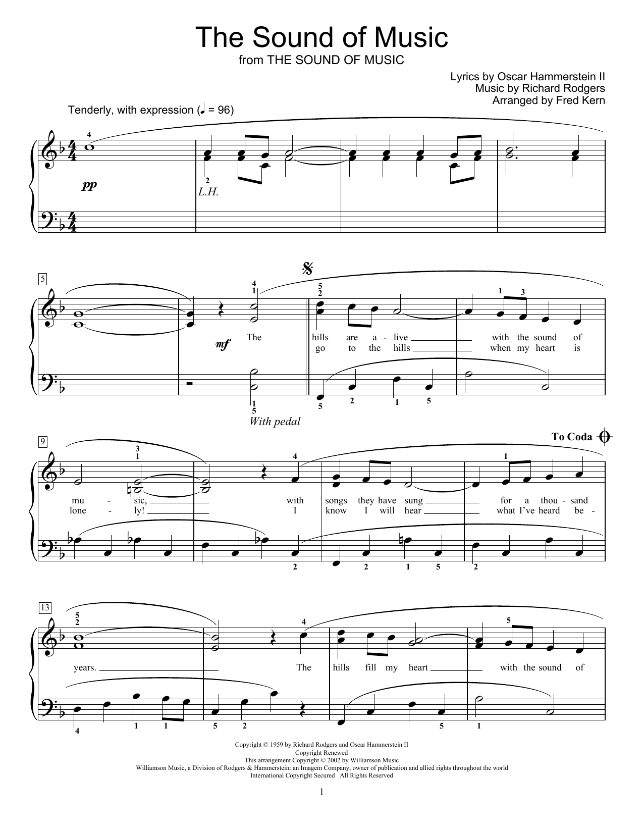 Produktbild zu: The Sound Of Music (arr. Fred Kern)