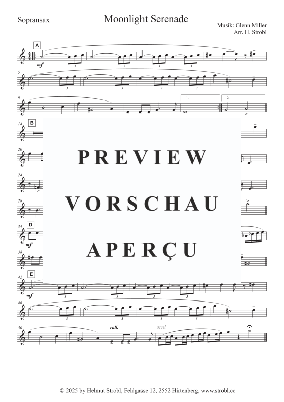 Product gallery: Page 5 of 9 Moonlight Serenade, , Saxophone Quintet