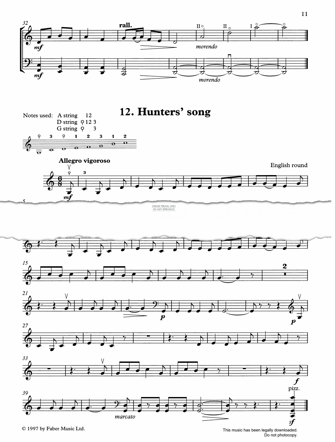 Produktgalerie: Seite 1 von 1 Hunters' Song, English Traditional, Klavier, Violoncello