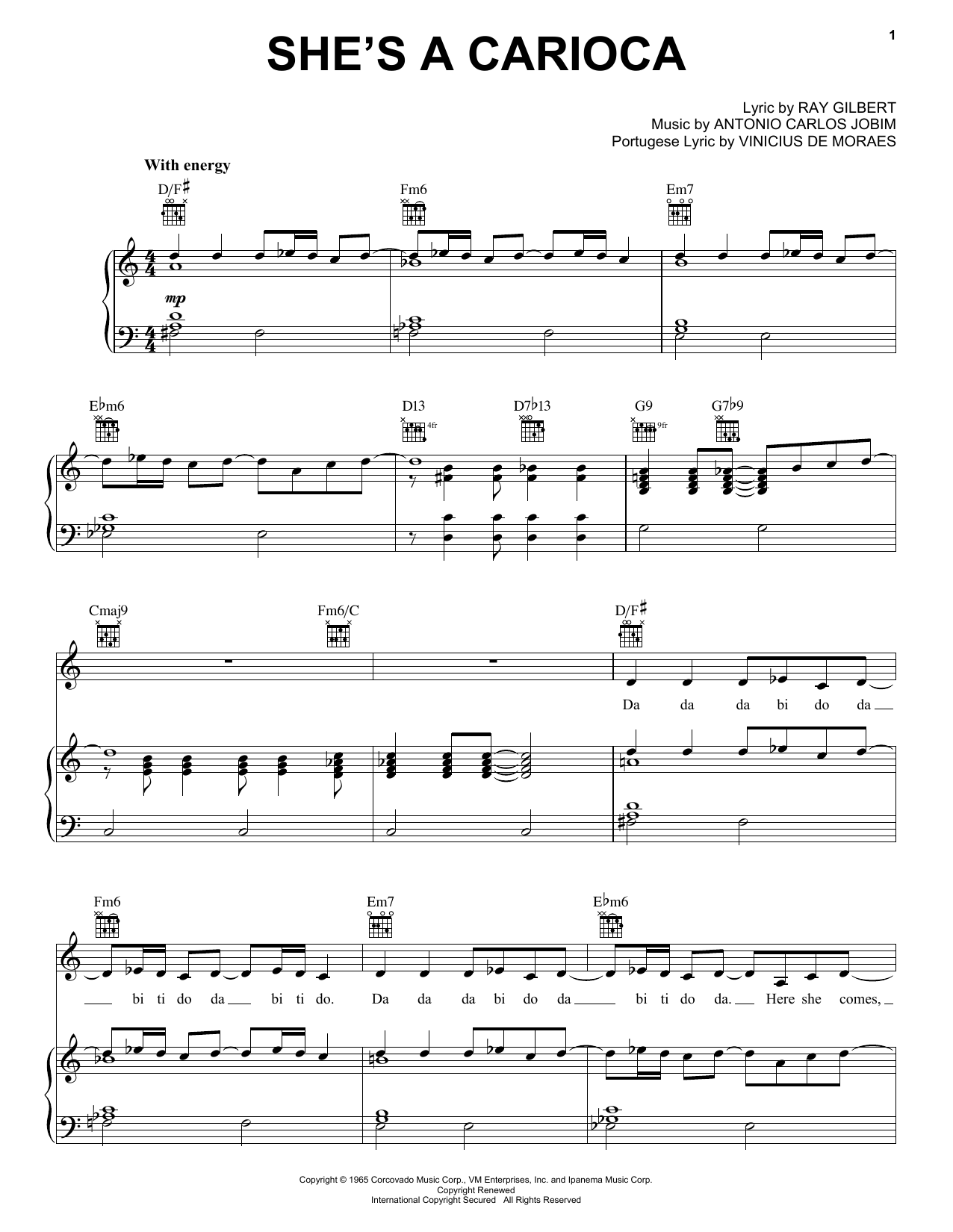 Produktgalerie: Seite 1 von 1 She's A Carioca, Antonio Carlos Jobim, Gesang, Gitarre, Klavier