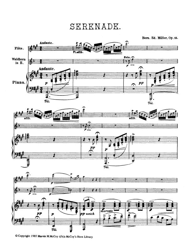 Product picture to: Serenade Op. 15Bernhard Edward Müller