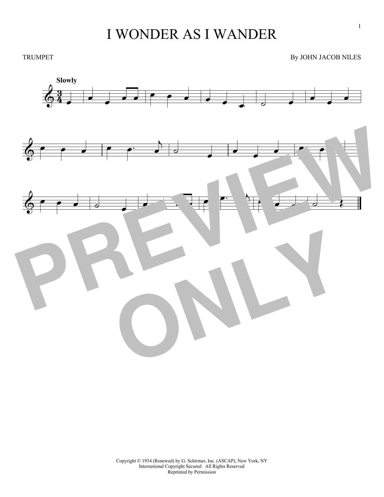 Produktgalerie: Seite 1 von 1 I Wonder As I Wander, John Jacob Niles, Trompete