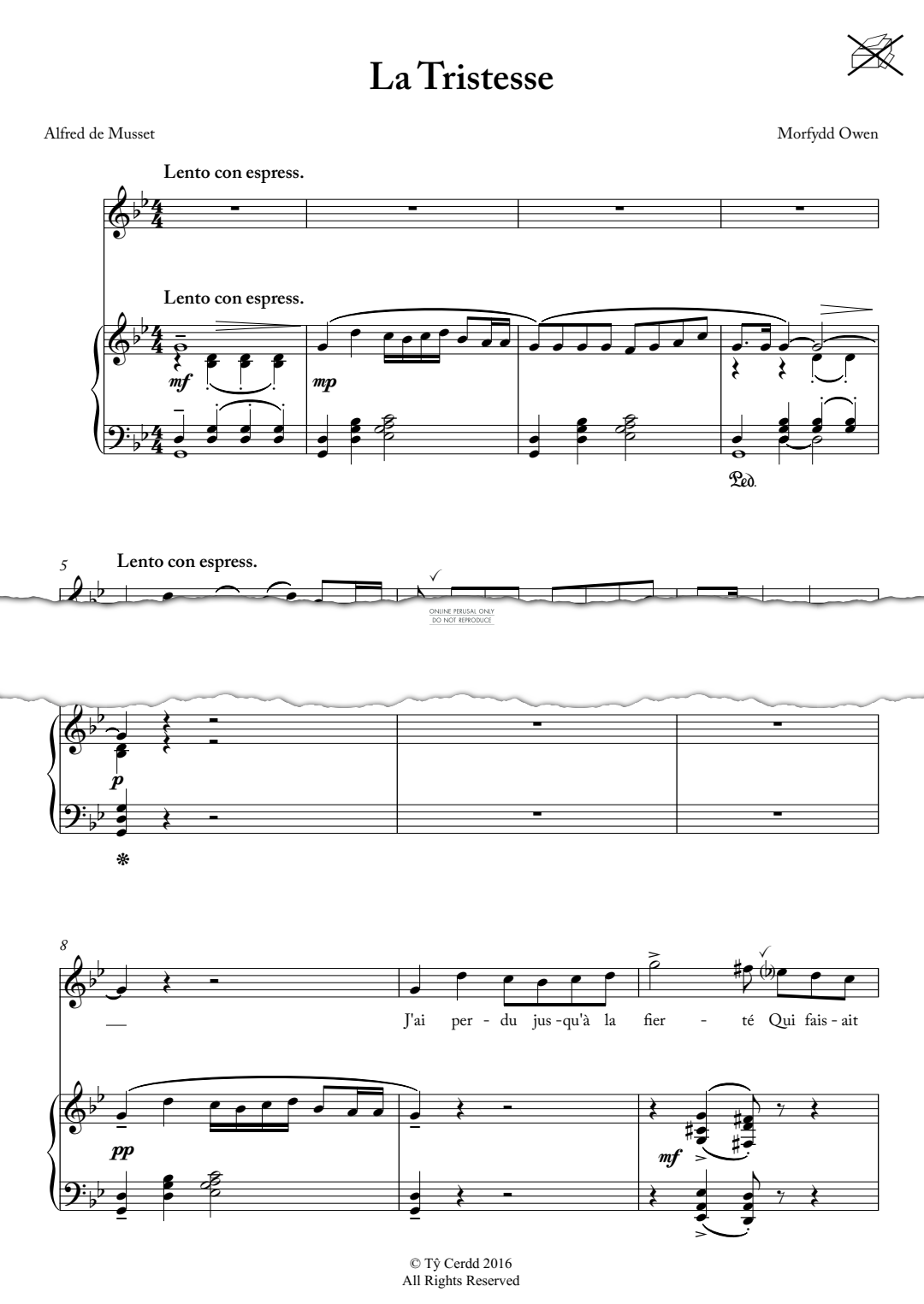 Produktgalerie: Seite 1 von 1 La Tristesse, Morfydd Owen, Gesang, Klavier