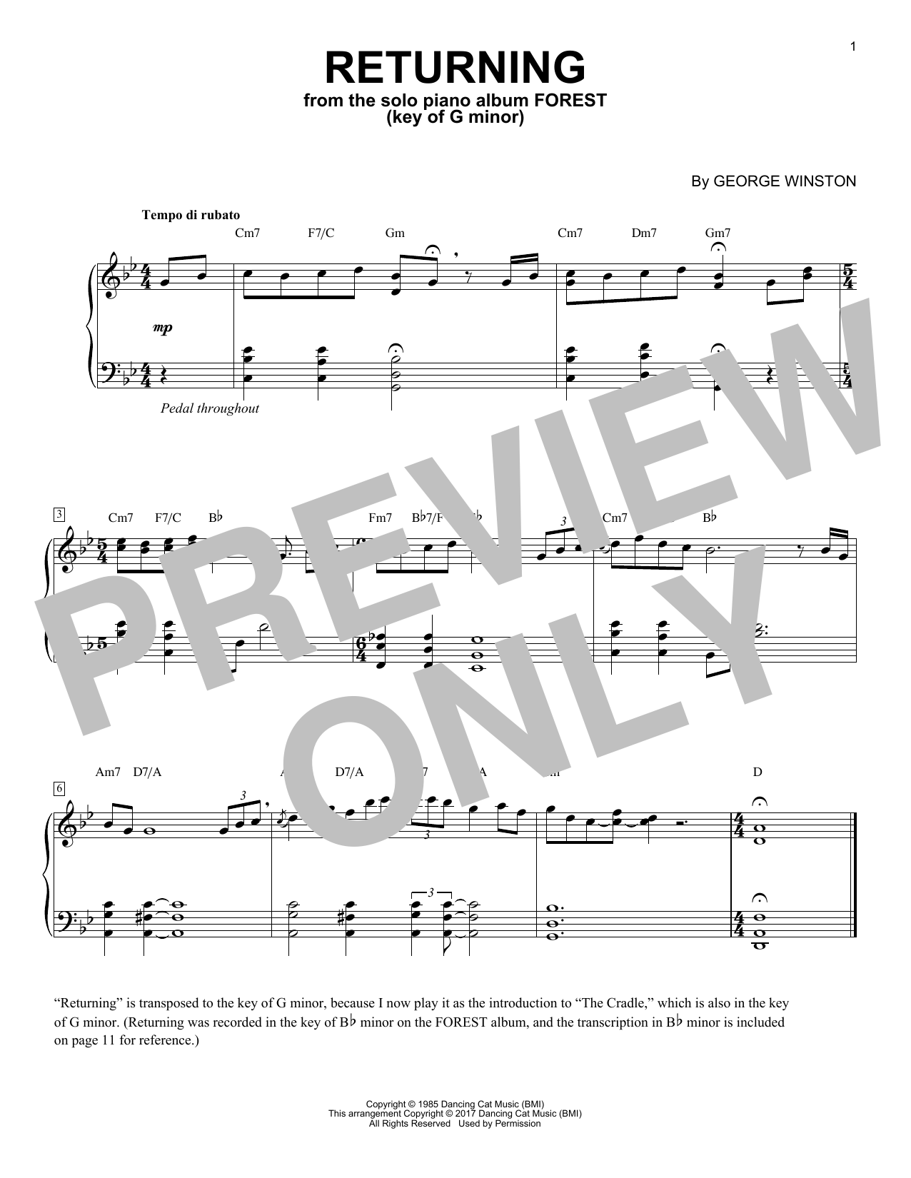 Produktbild zu: Returning (in G Minor)