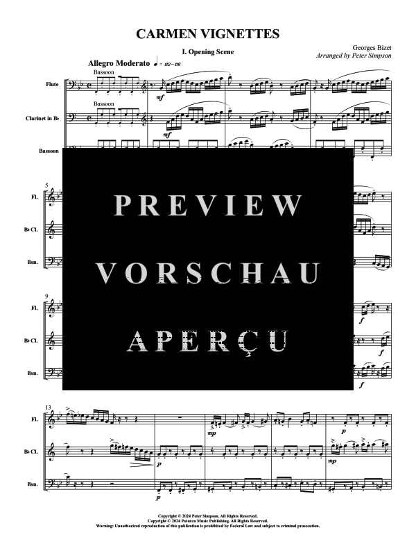 Product gallery: Page 4 of 11 Carmen Vignettes, , (woodwind trio flute, clarinet and bassoon)