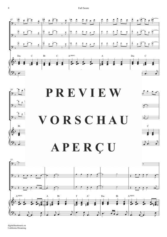 gallery: California Dreamin, Mamas & Papas, (Posaunen Trio + Klavier)