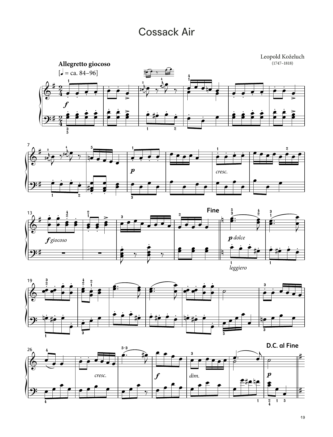 Produktbild zu: Cossack Air (LCME Piano 2018 Grade 3 List A)