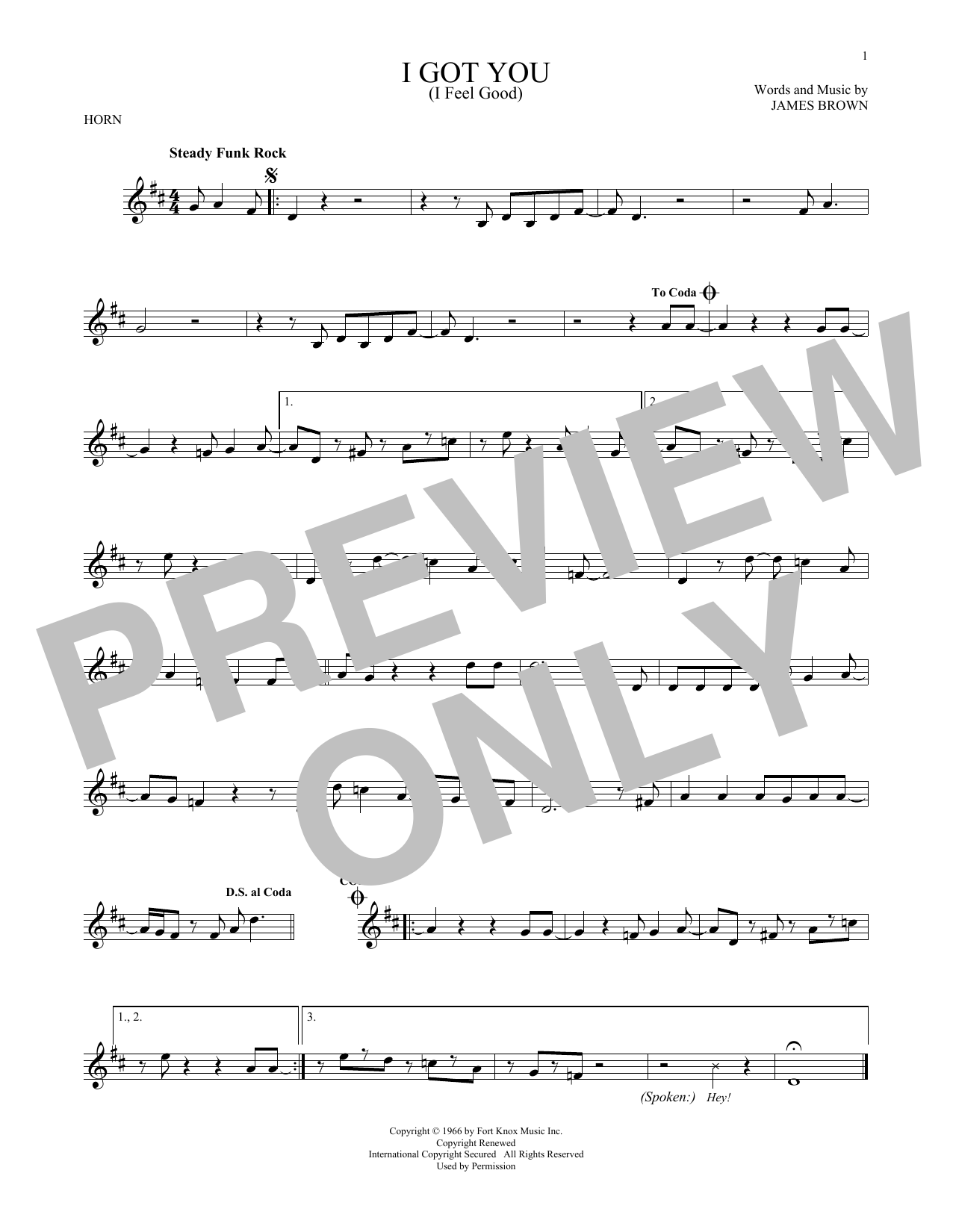 Produktgalerie: Seite 1 von 1 I Got You (I Feel Good), James Brown, Horn