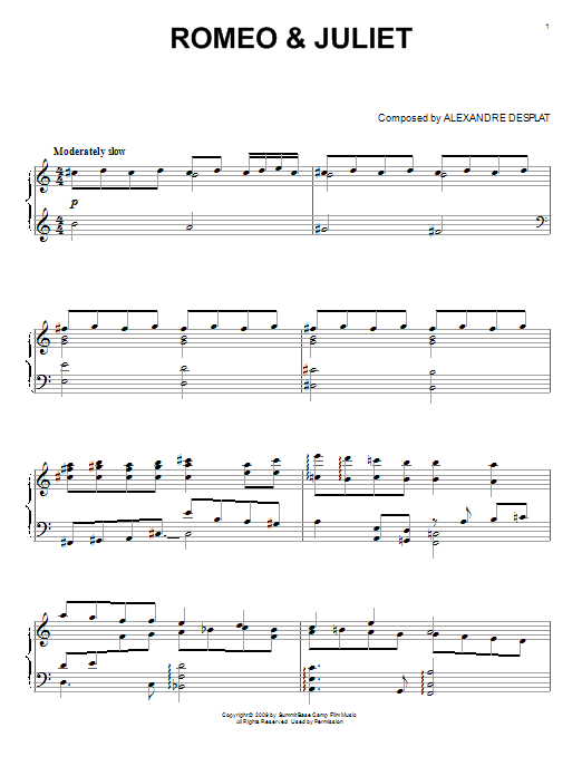 Product gallery: Page 1 of 1 Romeo & Juliet (from The Twilight Saga: New Moon), Alexandre Desplat