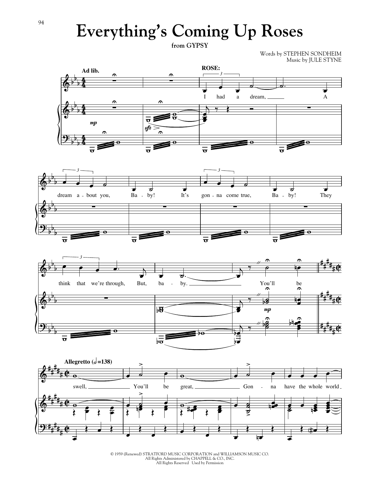 Product picture to: Everything's Coming Up Roses (from Gypsy) (arr. Richard Walters)