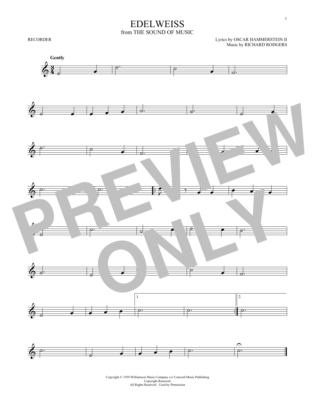 Product gallery: Page 1 of 1 Edelweiss (from The Sound Of Music), Rodgers & Hammerstein