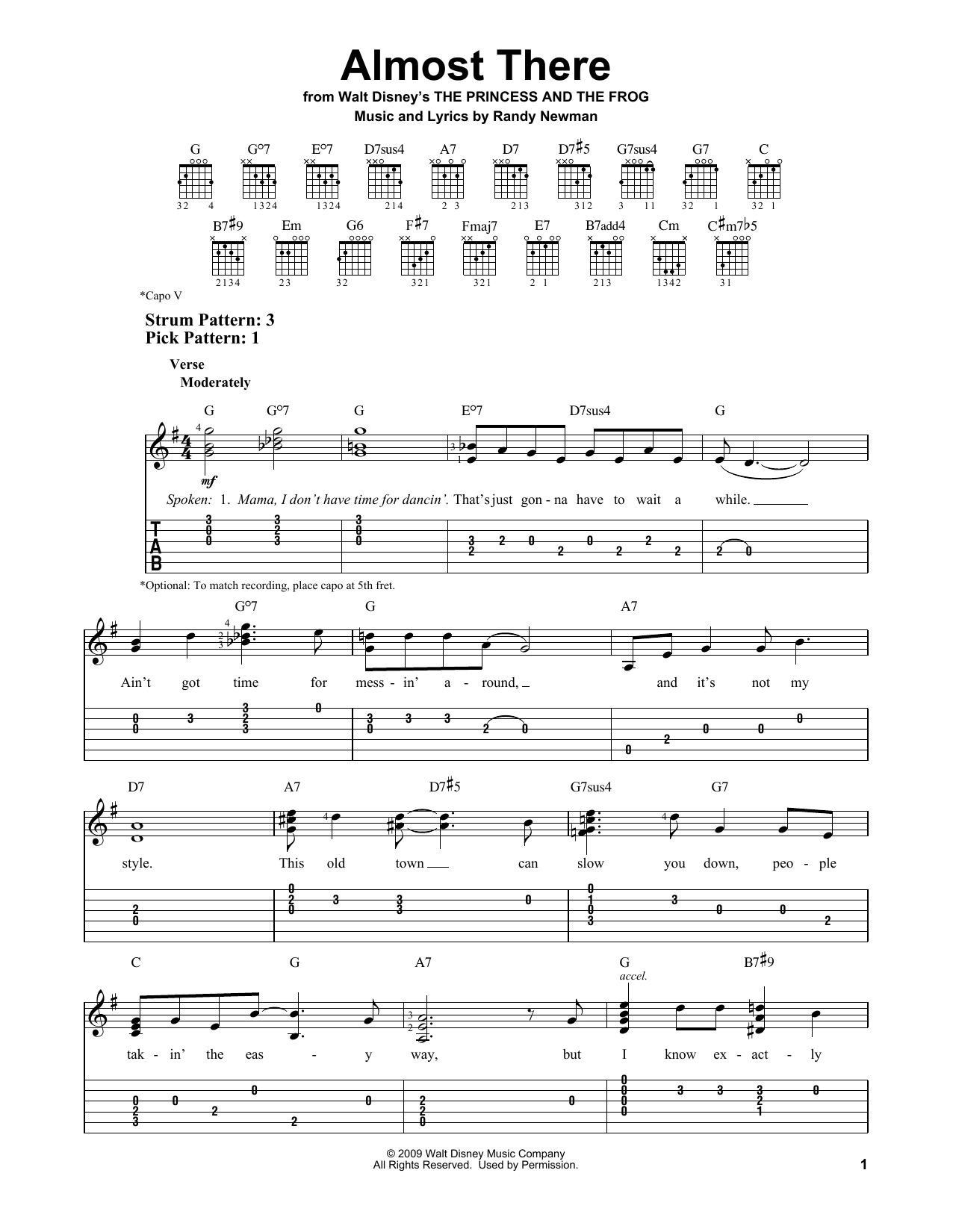 Product gallery: Page 1 of 1 Almost There (from The Princess and the Frog), Randy Newman