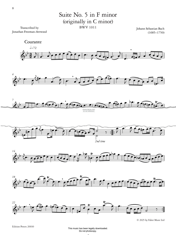 Produktgalerie: Seite 1 von 1 Suite No.5 in F Minor BWV1011, Johann Sebastian Bach, Trompete