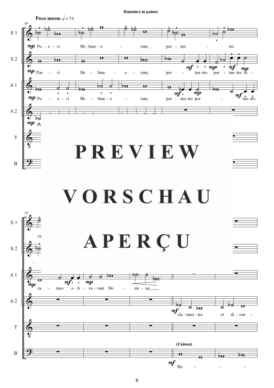 Produktgalerie: Seite 7 von 11 Dominica in palmis – Osterantiphon, , Gemischter Chor SSAATB