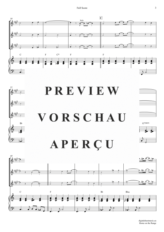 gallery: Home On The Range, American Folk Song, (Saxophon Trio AAA(T) + Klavier)