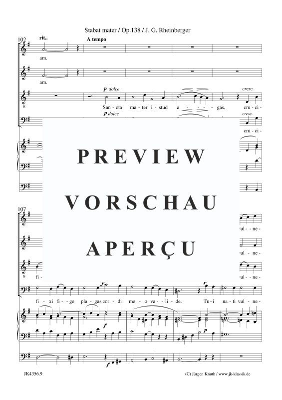 Produktgalerie: Seite 10 von 11 Stabat mater Op,138, , Gemischter Chor und Orgel