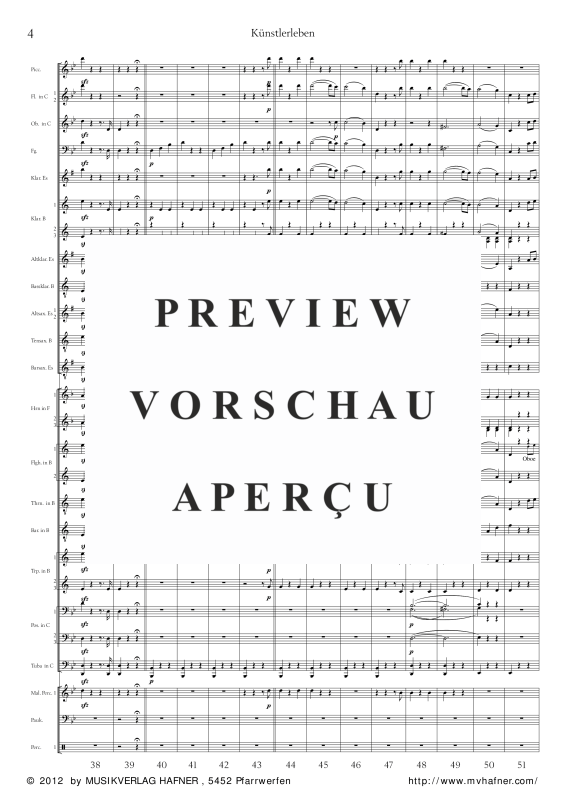 Product gallery: Page 9 of 11 Künstlerleben, , (large wind orchestra)