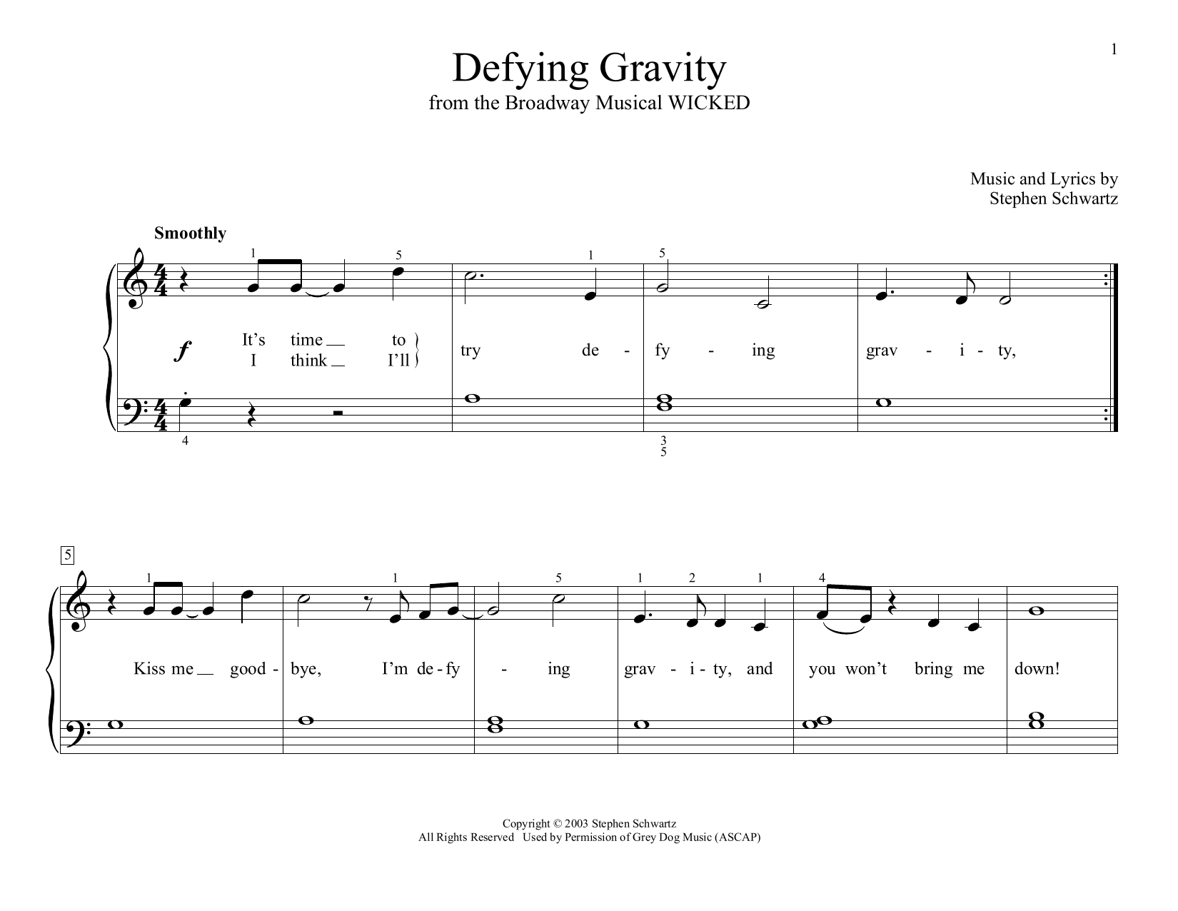 Produktbild zu: Defying Gravity (from Wicked) (arr. Christopher Hussey)