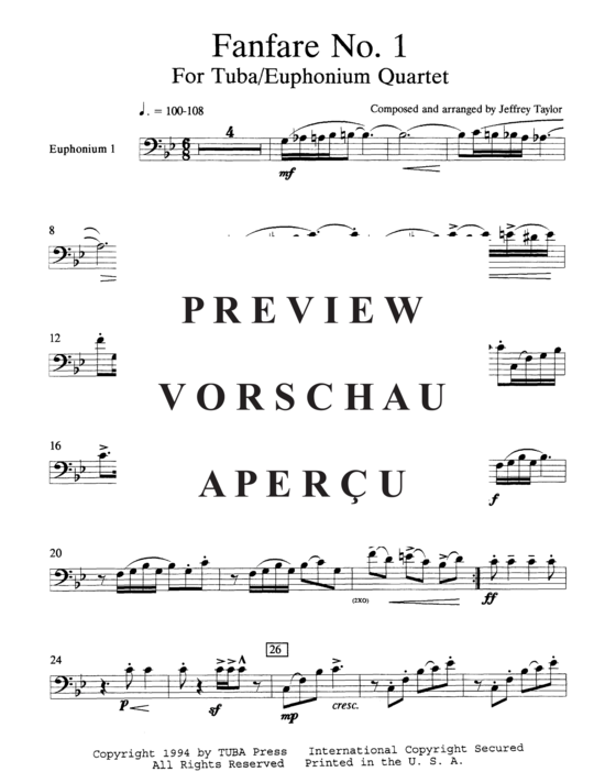 Product gallery: Page 6 of 13 Fanfare No. 1 , , (Tuba Quartett EETT)