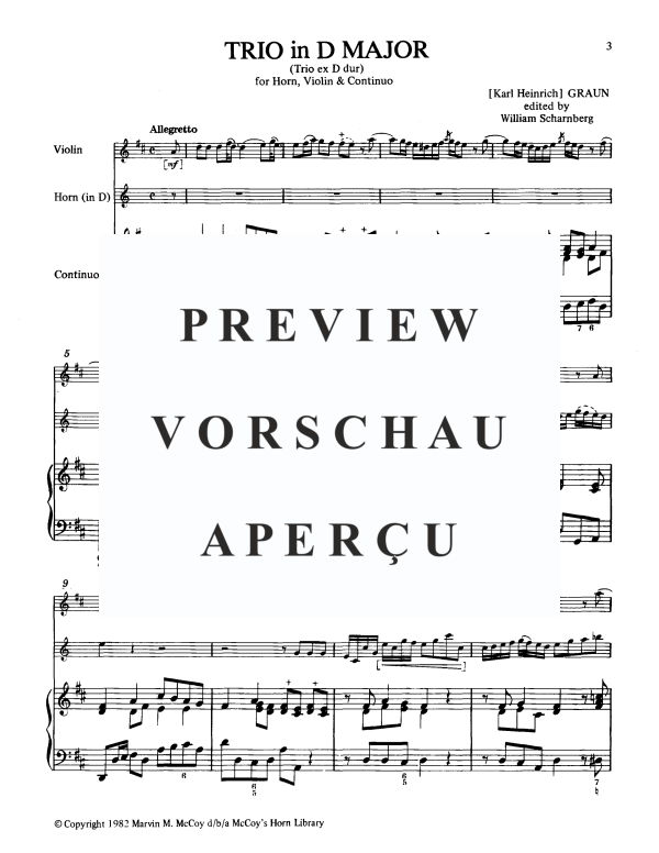 Produktgalerie: Seite 5 von 11 Trio in D-Dur, , Violine, Horn und Klavier/Cembalo BC